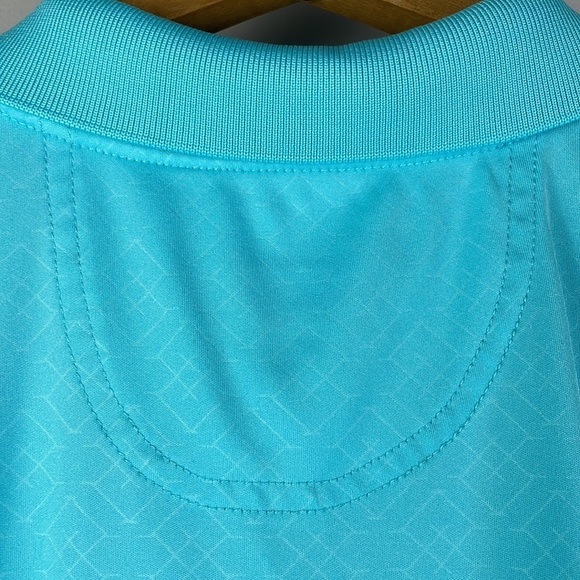 Greg Norman Men Play Dry Polo Shirt SZ L Short Sleeve Aqua Color Unique Design - Picture 8 of 12